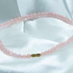 collier de perles rondes en quartz rose