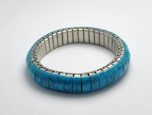 Bracelet extensible turquoise naturelle