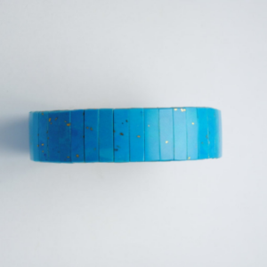 Bracelet extensible turquoise reconstituée