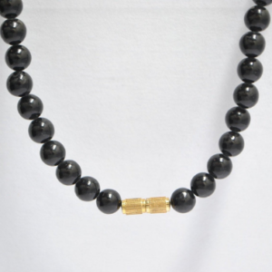 Collier de perles rondes onyx
