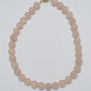Collier de perles rondes quartz rose
