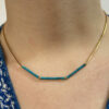 Collier vintage turquoise et doré