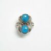 Bague plume en turquoise et argent