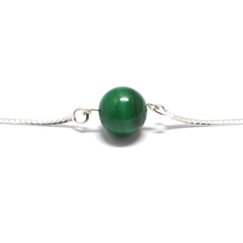 Collier en malachite et argent