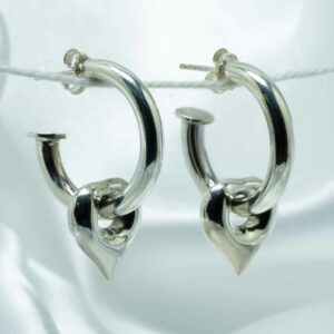 Boucles d'oreille créoles pendentif coeur
