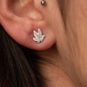 Boucles d'oreille feuilles en argent