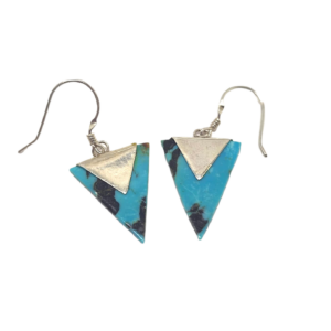 MOY - Boucles d'oreilles triangle en turquoise naturelle vintage
