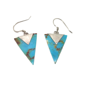 MOY - Boucles d'oreilles triangle en turquoise naturelle vintage
