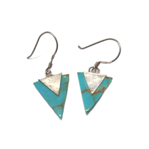 MINI - Boucles d'oreilles triangle en turquoise vintage
