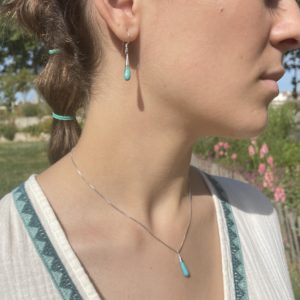 MINI - Boucles d'oreille turquoise et argent