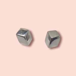 Boucles d'oreille cube 3D en argent