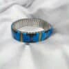 bracelet extensible turquoise, onyx et corail