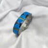 bracelet extensible turquoise, onyx et corail