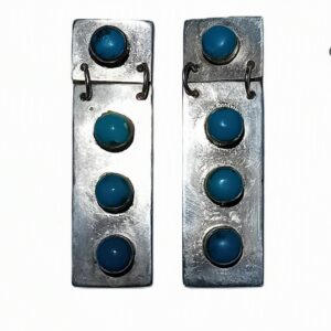 boucles d'oreilles argent et turquoise véritable